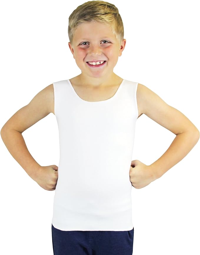 Child with white compression tank top autism ADHD